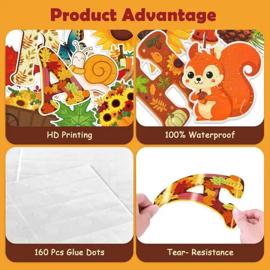 80 Pcs Happy Fall Cutouts for Bulletin Board Decor Set with Border {5}