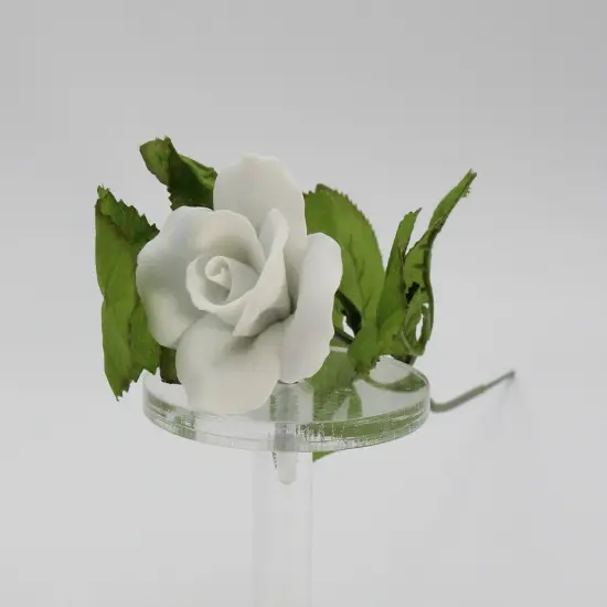 Hand Crafted Ceramic White Rose Flower-Vase NOT Included, Valentines Day Decor, Wedding D&eacute;cor or Gift, Anniversary D&eacute;cor, Anniversary Gift {3}