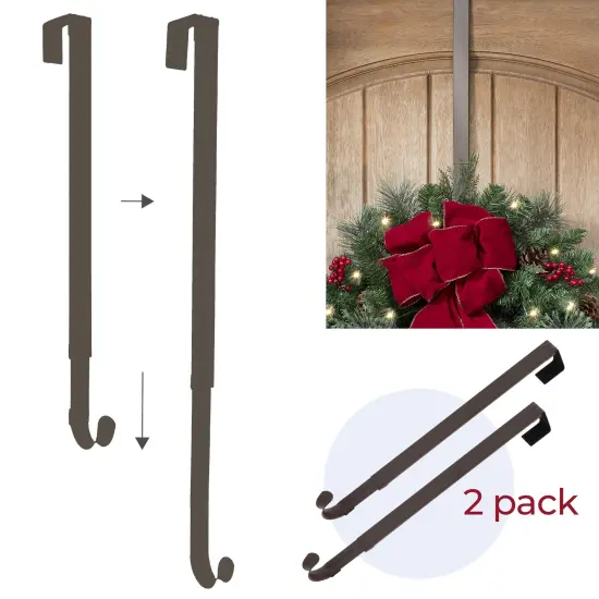 Haute Decor Adapt Adjustable Length Wreath Hanger - 2PACK- Holds up to 20 lbs {1}