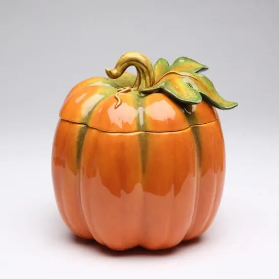 Ceramic Halloween Pumpkin Box-Large, Kitchen Container Jar, Home D&eacute;cor, Gift for Her, Gift for Mom, Kitchen D&eacute;cor, Fall D&eacute;cor {3}