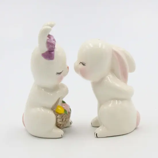 Ceramic Cute Easter Bunny Rabbit Couple Salt and Pepper Shakers, Home D&eacute;cor, Gift for Her or Mom, Kitchen D&eacute;cor, Spring or Easter D&eacute;cor {4}