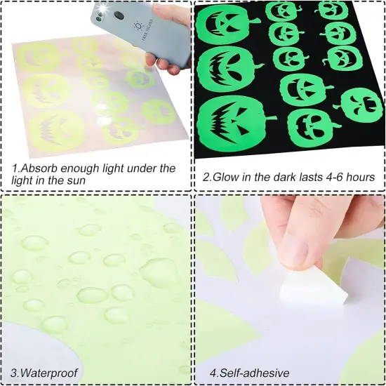 173 Pieces Halloween Glow in The Dark Decorations {5}