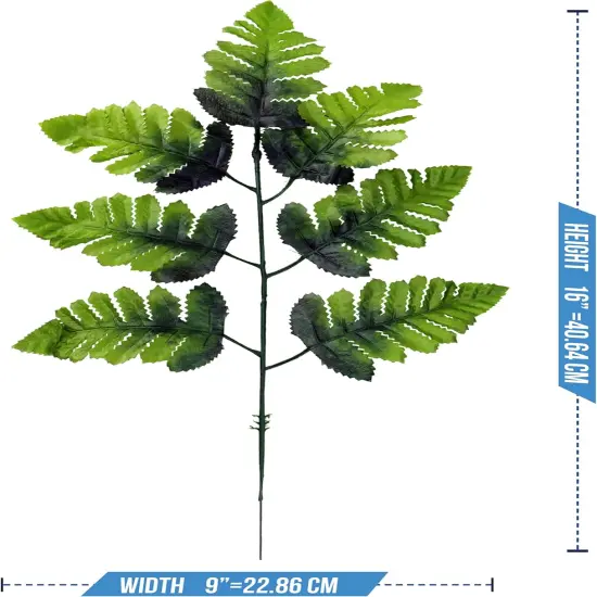 24-Pack Artificial Silk Leather Leaf Fern Fronds {3}