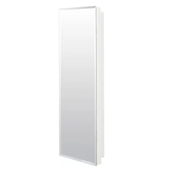 White Modern Bathroom Cabinet Tower with Drawers and Open Shelves Freestanding MDF Storage Organizer {1}