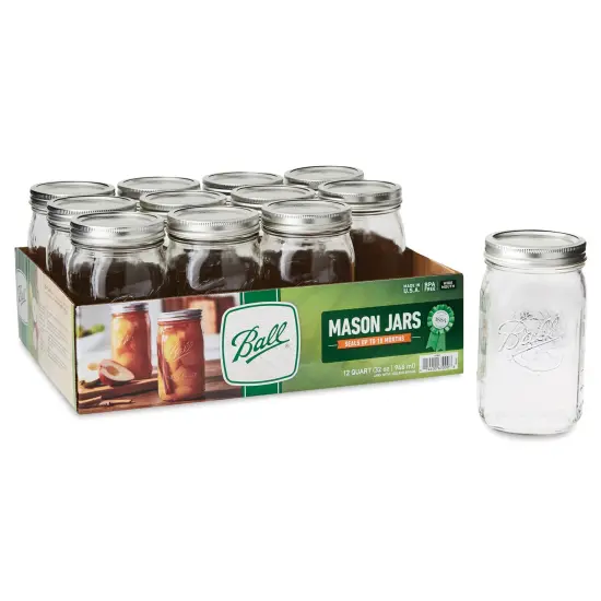 Ball Mason Jars and Lids - 32 oz, Wide Mouth, Pkg of 12 {1}