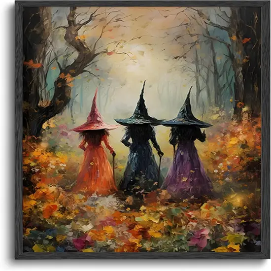 Halloween Vintage Witchy Wall 12x16in Unframed {1}