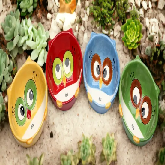 Ceramic Set Of 4 Owl Bowls, Home Décor, Gift for Her, Gift for Mom, Kitchen Décor, Birdwatcher Gift {2}
