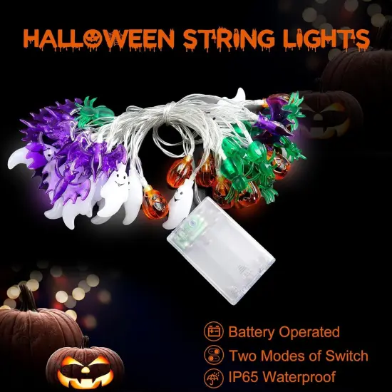Pumpkin Bat Ghost Spider Halloween Lights - A Style {2}