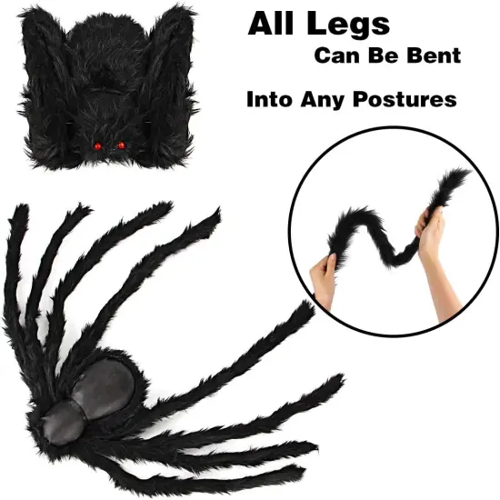 Halloween Spider Decorations, 6 Pcs Realistic Hairy Spiders Set(6 Different Sizes) {4}
