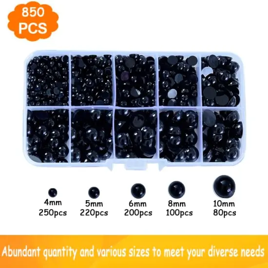 850pcs Round Black Plastic Doll {3}