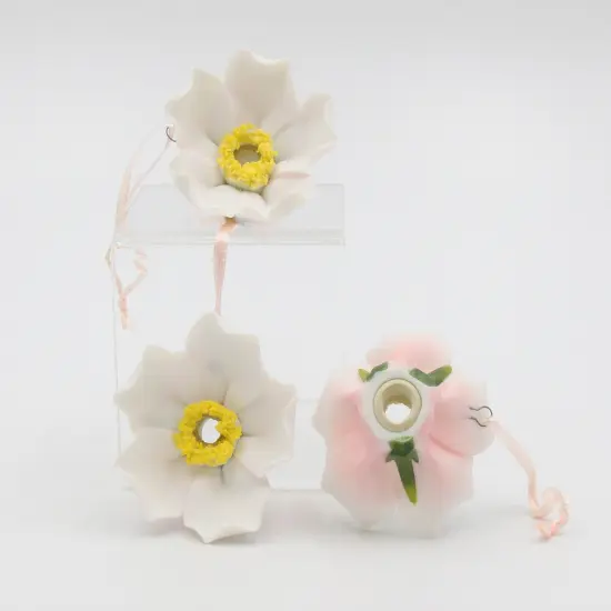 Ceramic White Rose Flower Light Covers, Wedding Decor, Romantic Decor, Christmas Decor, Gift for Her, Gift for Mom {3}