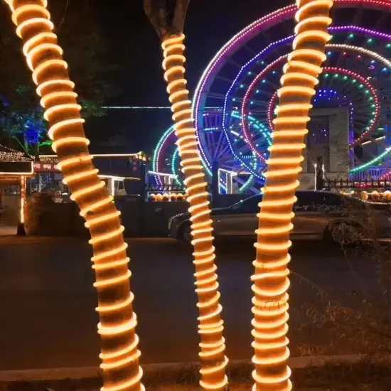 Orange Neon LED String Light, DC 12V 600 SMD2835 LED Neon Rope Lights {4}