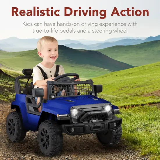 Best Choice Products 6V Kids Ride-On Truck Car w/ Parent Remote Control, 4-Wheel Suspension, LED Lights Blue {3}