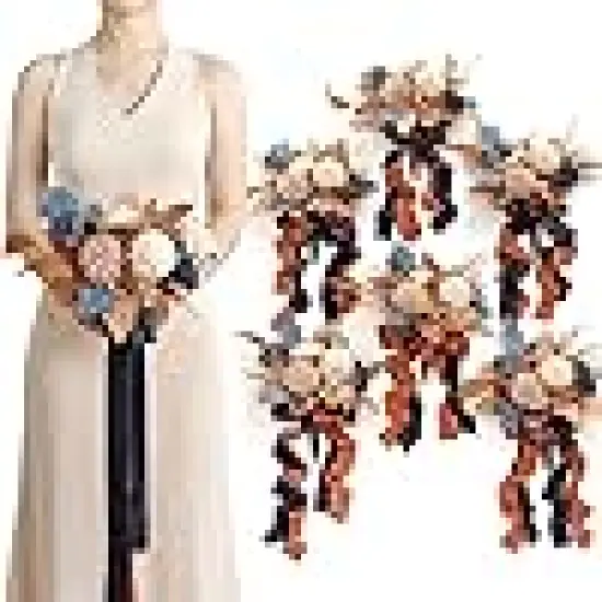 Orange Wedding Flowers Bouquets for Bridesmaids {1}