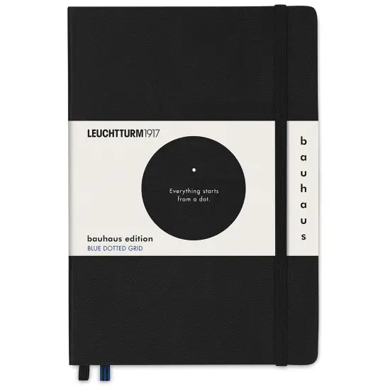 Leuchtturm1917 Bauhaus Notebook - Black/Royal Blue, 5-3/4" x 8-1/4", Dotted {1}
