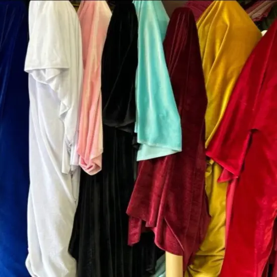 1 Yard Supple Stretch Velvet Fabric for Interiors & Special Events 58/60" Width White {3}