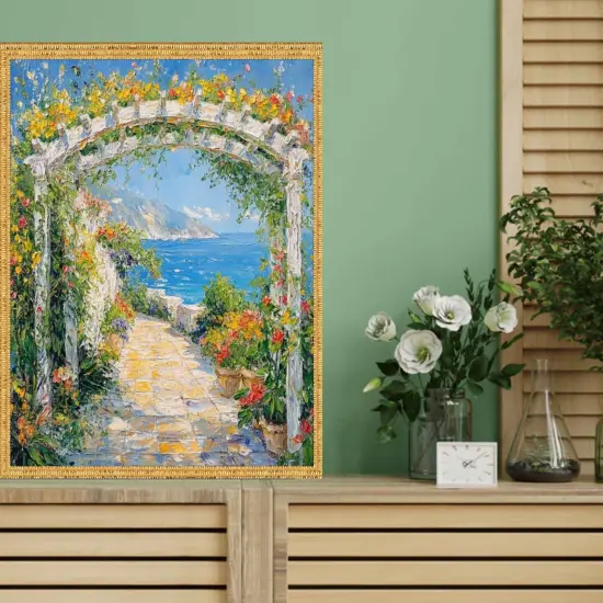 Contemporary Modern Slim Bright Gold Pebbled Texture Picture Frame 25x25 frame {6}