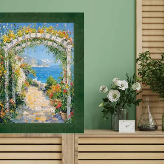 Green Burl Wood Flat Picture Frame 11x14 frame {3}