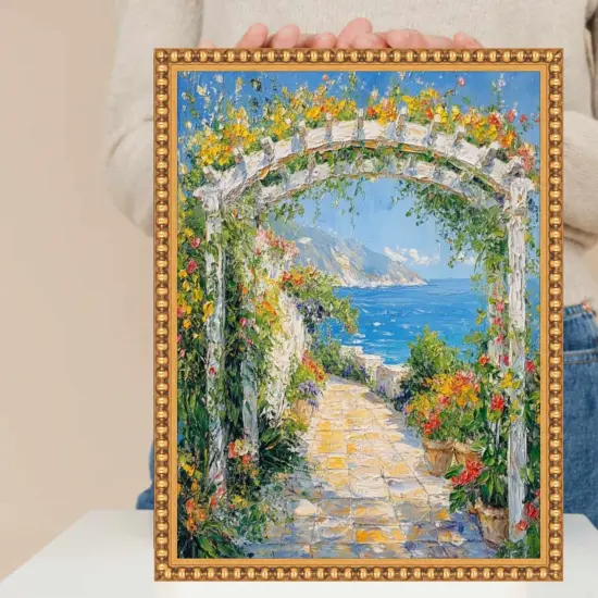 Slim Gold Leaf Beaded Picture Frame 17x25 frame {7}