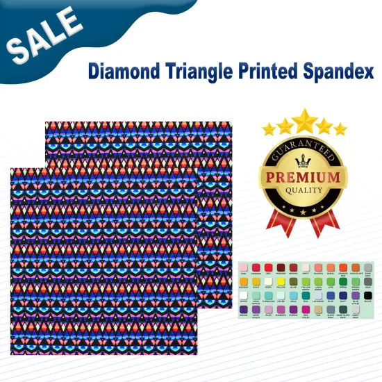 Diamond Triangle Printed Spandex Fabric {1}