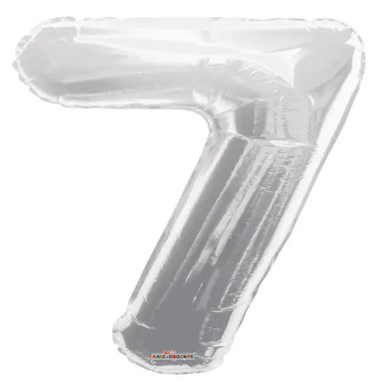 34" Numeral 7 Balloon - Silver, 1ct {1}