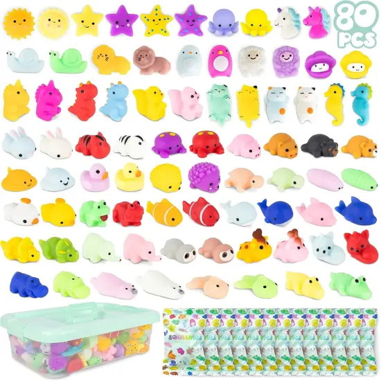 Mochi Squishy Toys Bulk for Kids Party Favors Pack 80 {1}