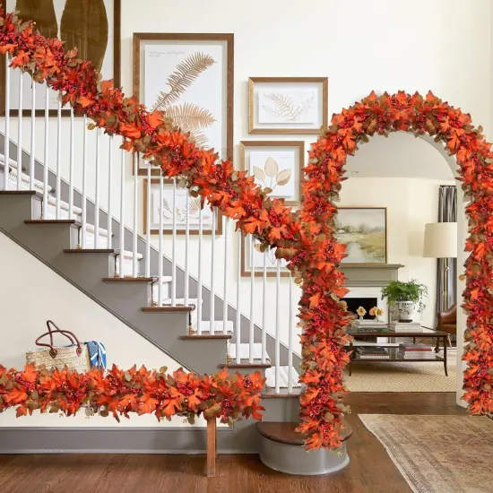 Fall Garland with Maple Leaf - 5.9Ft {5}