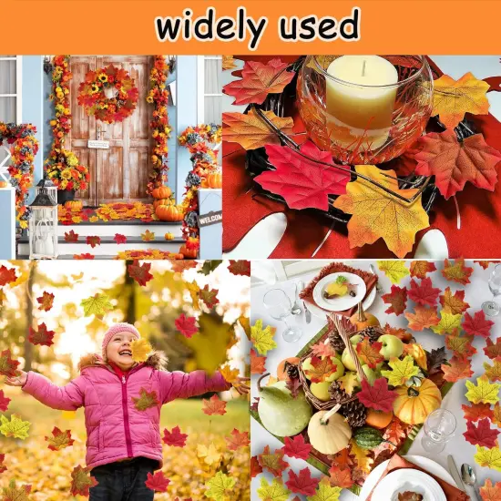 Fall Artificial Maple Leaves for Thanksgiving Decorations {3}