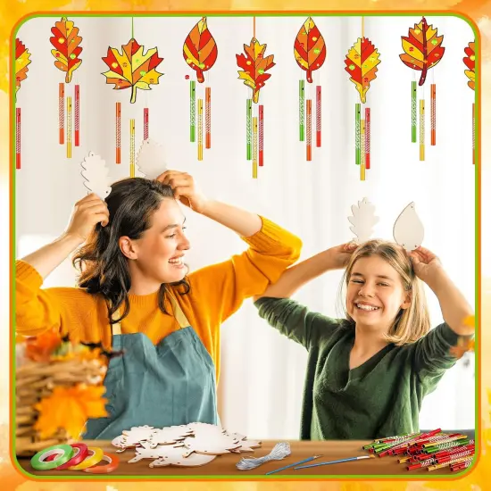 128 Pcs Thanksgiving Wind Chime Kit Make You Own Fall Suncatcher {2}