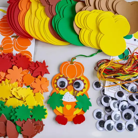 24 Sets Fall Craft Kits Thanksgiving Crafts DIY Fall Owl {4}