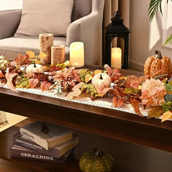 6 FT Fall Garland with Lights - 1 Pcs {3}