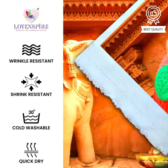 Elephant Ganesh Backdrop Indian Traditional Cloth 5x8 Feet Backdrop Pooja Banner Indian Wall Art Photo Decor Banner Diwali Decor Wedding Backdrop Decorative Pooja Cloth {3}