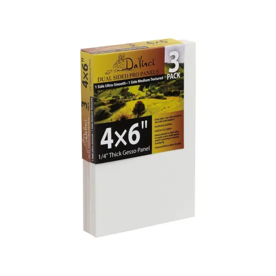 Jerry's Artarama Da Vinci Dual Sided Pro Panel Board - 3-Pack, 4x6" 6mm Deep Panels for Painting - Archival, Acid-Free Art Supplies - Ultra-Smooth & Medium Textured Paint Surfaces {1}