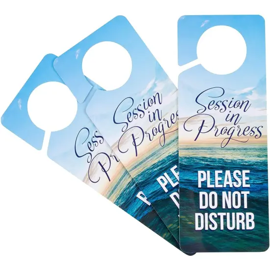 3 Pack Plastic Do Not Disturb Door Hanger Sign for Therapy, Massage Session in Progress, 3.5 x 9.4 Inches Multicolor {1}