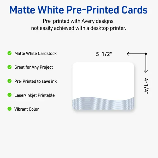 Avery Printable Rounded Corner Postcards with Sure Feed Technology, Pre-Printed Colorful Design, Matte White, 4.25" x 5.5", Laser & Inkjet Compatible, 20 Total {2}