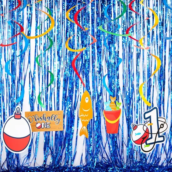 Fishing Paper Ceiling Decorations, O'fishally One Birthday Decor (36 Pieces) Multicolor {3}