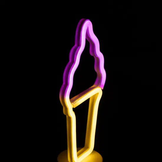 Northlight LED Ice Cream Cone Neon Table Light - 12" Pink {7}