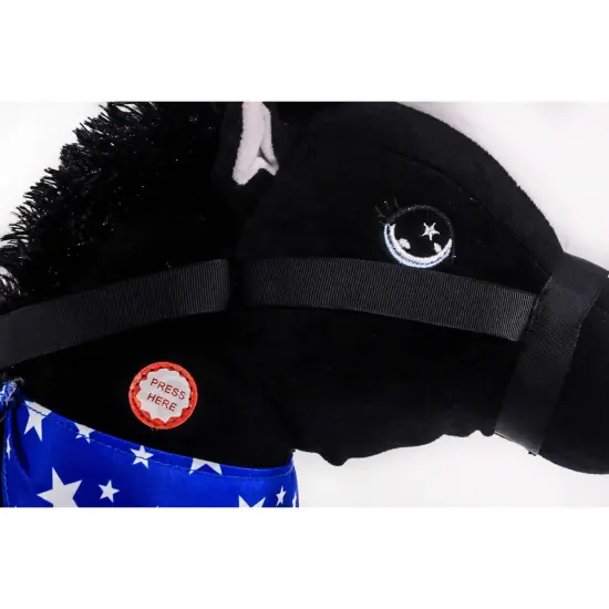 PonyLand Black Stick Horse with Sound Toy, 28 inches {6}