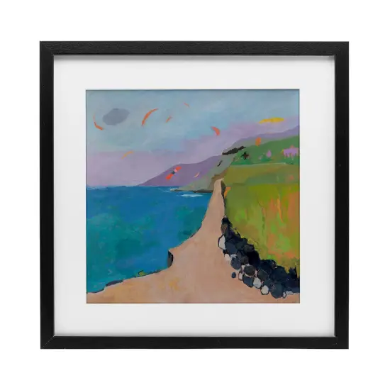 Stupell Industries Kites over Coastal View Framed Print Under Glass, design by Jenny Wantuch {1}