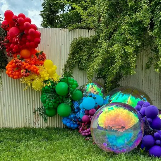 Rainbow Balloons Garland Arch Kit,126 pcs 18 12 10 5 In Orange Purple Green Blue Yellow and Red Latex Balloons Arch Kit for Graduation Birthday Decoration with Strip and Ribbon Glue Dot {5}