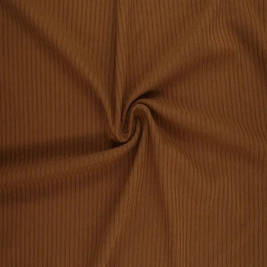 Soft & Stretchy Rib Knit Fabric 58/60" Width, Perfect for Casual & Activewear TERRACOTTA {2}