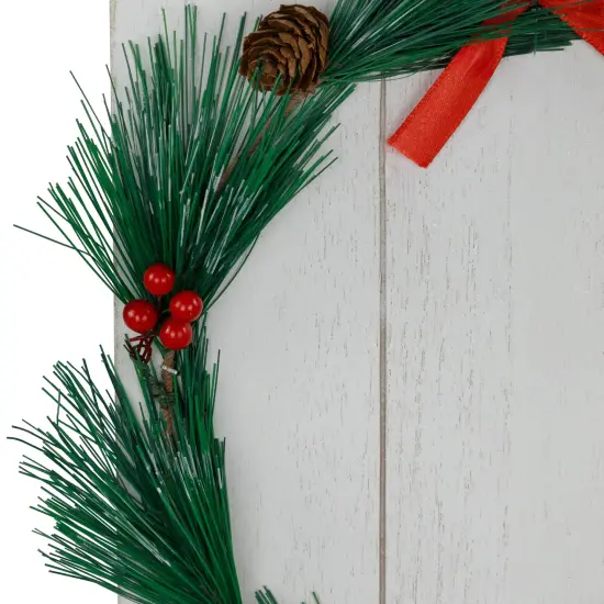 Northlight Joy to the World Christmas Porch Sign with Wreath - 35.75" White {6}