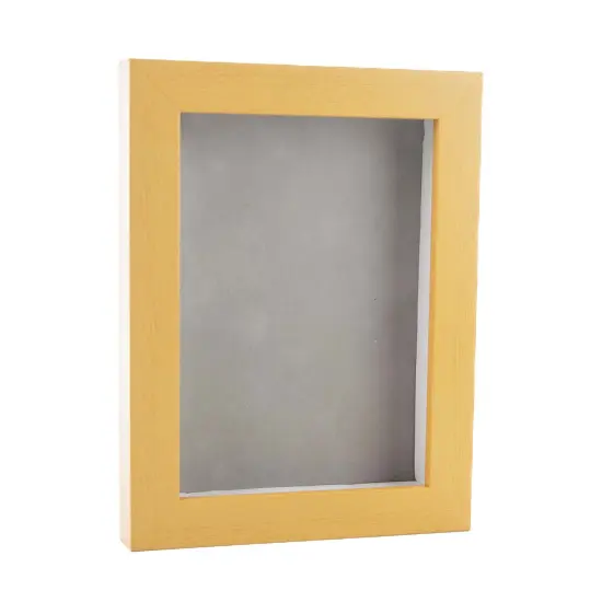 Classic Natural Wood Shadow Box Frame with Acrylic Front - Light Brown Suede Backing, 30 Sizes {2}