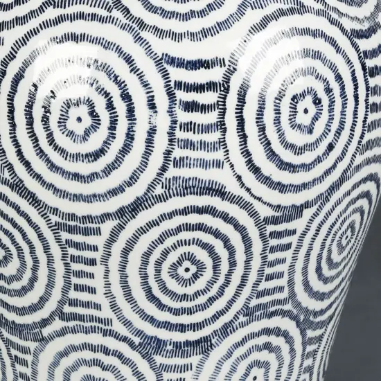 AA Importing Blue and White Circles 14" Ginger Jar with Lid {3}