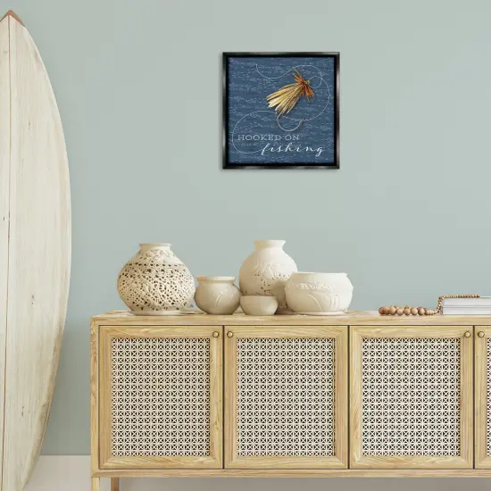 Stupell Industries Hooked On Fishing Hobby Floating Frame By Holly Thomas Stein {8}