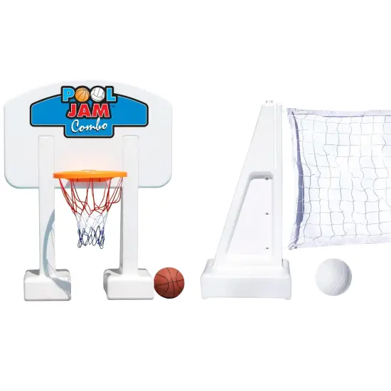 Swim Central Pool Jam Combo Basketball and Volleyball Inground Swimming Pool Water Games White {1}