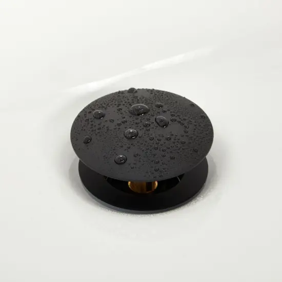 Matte Black Chrome Vessel Sink Drain Pop Up Stopper with Detachable Basket, 2.6 x 8.5 in {3}