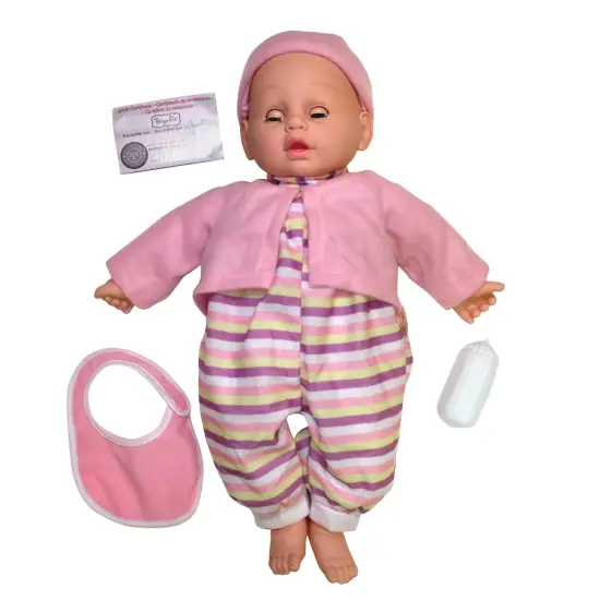 Baby's First: So Big - Striped Pajamas - Pink-Yellow-White, 19" Baby Doll, 3pc Toy Care Accessories, Sleepy Time Eyes, Soft & Cuddly, Toddlers-Kids 2+ {1}