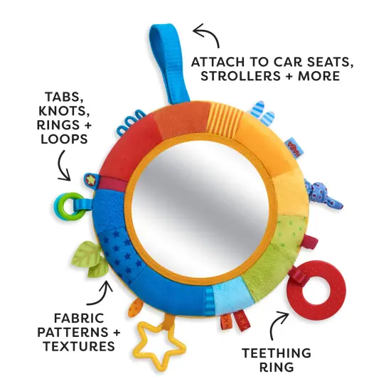 HABA Rainbow Baby Mirror for Tummy Time - Developmental Infant Toy for 6-12 Months - Baby Sensory Toy for Baby Gifts 6 Months and Up Multicolor {3}