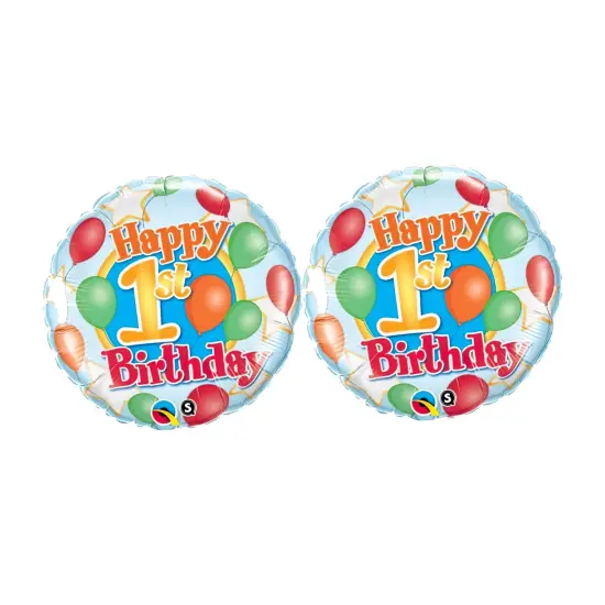 Happy 1st Birthday 18 Inch Foil Mylar Balloon {2}